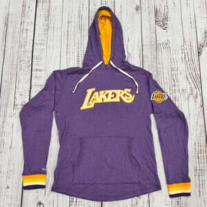Mitchell & Ness Lakers Hardwood Classics Hoodie Men’s M Purple Gold Embroidered